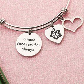 img 1 attached to 🌺 SEIRAA Ohana Forever Bracelet - Family Member Gift with Hibiscus Charm, Hawaiian Jewelry