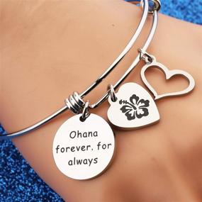 img 2 attached to 🌺 SEIRAA Ohana Forever Bracelet - Family Member Gift with Hibiscus Charm, Hawaiian Jewelry