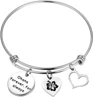 🌺 seiraa ohana forever bracelet - family member gift with hibiscus charm, hawaiian jewelry logo