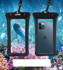 img 2 attached to 📱 Waterproof Phone Pouch Case - LOVE Floating Dry Bag IPX8 TPU for iPhone Galaxy Pixel & More, 6.9" Universal Smart Phone Size, Ideal for Pool Beach Swimming Kayak Travel (Black)