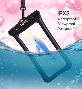 img 3 attached to 📱 Waterproof Phone Pouch Case - LOVE Floating Dry Bag IPX8 TPU for iPhone Galaxy Pixel & More, 6.9" Universal Smart Phone Size, Ideal for Pool Beach Swimming Kayak Travel (Black)