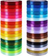 🎀 900 yards of satin ribbon in 36 colors - metallic glitter ribbons rolls for crafts, decorations, floral bouquets, wedding gifts, and shower wrapping bows logo
