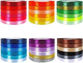 img 3 attached to 🎀 900 Yards of Satin Ribbon in 36 Colors - Metallic Glitter Ribbons Rolls for Crafts, Decorations, Floral Bouquets, Wedding Gifts, and Shower Wrapping Bows
