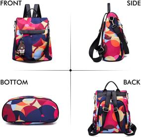 img 3 attached to 🎒 Colorful Retro Ladies Multifunctional Oxford Cloth Anti-Theft Waterproof Travel Backpack