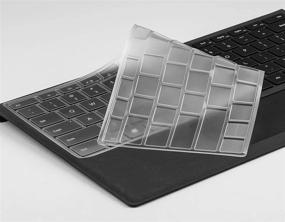 img 3 attached to 🔆 Премиум прозрачная клавиатурная накладка для Microsoft Surface Pro 7 2020+, Surface Pro 6 2018, Surface Pro 5 2017, Surface Pro 4 - Ультратонкая накладка для клавиатуры Surface Pro, разметка US - Улучшение аксессуаров Surface Pro