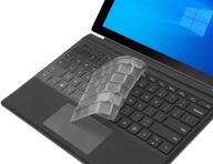 🔆 премиум прозрачная клавиатурная накладка для microsoft surface pro 7 2020+, surface pro 6 2018, surface pro 5 2017, surface pro 4 - ультратонкая накладка для клавиатуры surface pro, разметка us - улучшение аксессуаров surface pro логотип