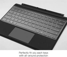 img 2 attached to 🔆 Премиум прозрачная клавиатурная накладка для Microsoft Surface Pro 7 2020+, Surface Pro 6 2018, Surface Pro 5 2017, Surface Pro 4 - Ультратонкая накладка для клавиатуры Surface Pro, разметка US - Улучшение аксессуаров Surface Pro