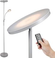 led floor lamp - soarz torchiere floor lamp with adjustable reading lamp logo