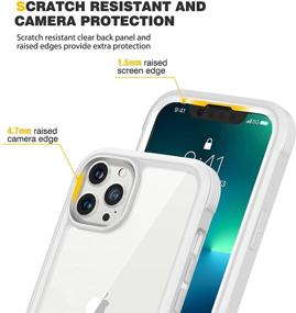 img 1 attached to Diaclara iPhone 13 Pro Max Case: Full Body 📱 Protection with Touch Sensitive Screen & Shockproof Bumper - Creamy White