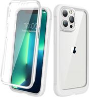 diaclara iphone 13 pro max case: full body 📱 protection with touch sensitive screen & shockproof bumper - creamy white logo