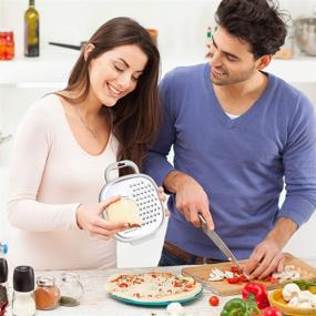 img 3 attached to Easy-to-Use Kitchen Cheese Grater with Container, 🧀 Lid - Ideal for Cheese, Vegetables, and Ginger