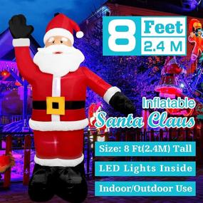 img 2 attached to 🎅 Enchant Your Yard with Decfine 8 Feet Christmas Inflatable Santa Claus – Illuminated Blow Up Decoration with Fan & Ropes (03-Santa)