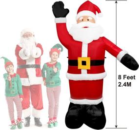 img 1 attached to 🎅 Enchant Your Yard with Decfine 8 Feet Christmas Inflatable Santa Claus – Illuminated Blow Up Decoration with Fan & Ropes (03-Santa)