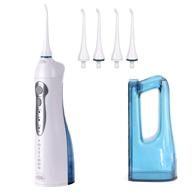 💦 toilettree products poseidon oral irrigator: cordless & portable water flosser - standard & expanded tanks, 4 tips - bright white logo