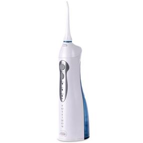 img 2 attached to 💦 ToiletTree Products Poseidon Oral Irrigator: Cordless & Portable Water Flosser - Standard & Expanded Tanks, 4 Tips - Bright White