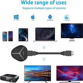 img 3 attached to 📶 Wireless HDMI 5G Miracast Dongle, 4K Display Adapter for Mirroring/Airplay on Android/iOS/iPhone/iPad/Mac/PC/TV/Monitor, with USB & Power Cable, Black