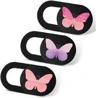 imnext2u ultra thin slide laptop camera cover 3 pack - butterfly design for echo show, macbook pro, macbook air, computer, tablet, mac air, chromebook, pc logo