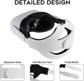 img 3 attached to 🎧 Orzero Adjustable Headband for Oculus Quest 2 - Comfortable White Head Strap with Cushion and Protective Padding to Reduce Pressure