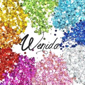 img 2 attached to 💫 Wenida Body Glitter: 9 Голографических Косметических Цветов - Идеально подходит для Фестивалей, Макияжа, Ногтей, Волос, Глаз и Лица!