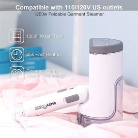 img 2 attached to 👕 BUSYPIGGY Portable Clothes Steamer for Travel and Home Use - Handheld Garment Steamer with 130ml Capacity, Rapid 25s Heat-up, 1200W Mini Foldable Design (White)