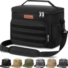 img 4 attached to 🥪 Versatile Insulated Lunch Box for Men and Women - Leakproof Reusable Lunch Bag with MOLLE Webbing for Office, School, Picnics, & Gym. Stay Cool with Freezable Cooler Tote Bag, Adjustable Shoulder Strap for Tactical Adults and Kids
