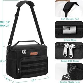 img 3 attached to 🥪 Versatile Insulated Lunch Box for Men and Women - Leakproof Reusable Lunch Bag with MOLLE Webbing for Office, School, Picnics, & Gym. Stay Cool with Freezable Cooler Tote Bag, Adjustable Shoulder Strap for Tactical Adults and Kids