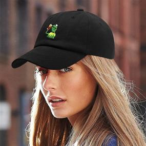 img 1 attached to 🐸 Marthasky Kermit The Frog Sipping Tea Adjustable Strapback Cap: Fashionable and Trendy Headwear for Frog Lovers