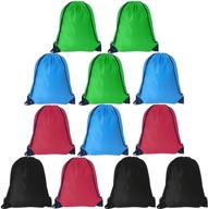 set of 24 drawstring backpacks - bulk string bags, cinch bag, gym sack tote bags for school, travel, and storage logo