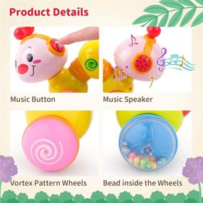 img 1 attached to 🐛 Vanmor Baby Toys: Musical Inchworm Toy for Crawling Babies 6-12 Months - Educational Toddler Toy with Light Up Face - Perfect Infant Gift for Boys and Girls (3-18 Months)