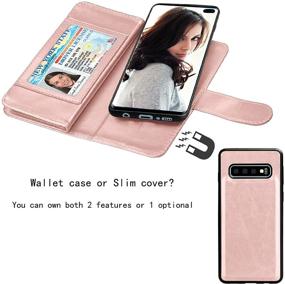 img 1 attached to 📱 Njjex Wallet Case: PU Leather, 9 Card Slots, Magnetic Phone Cover for Galaxy S10 Plus