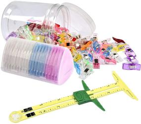 img 4 attached to 🧵 ATPWONZ Sewing Measuring Tools Kit: 5-in-1 Sliding Gauge, Multipurpose Sewing Clips, Triangle Chalks - Essential Sewing Notions & Accessories for Beginners