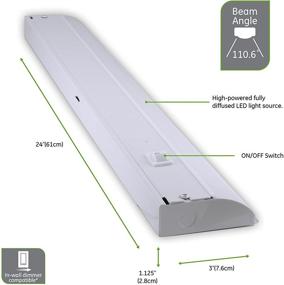 img 3 attached to Enbrighten 24 Inch LED Premium Under Cabinet Light Fixture, Direct Wire, Soft Warm White 3000K, 991 Lumens, Steel Housing, On/Off Switch, Ideal for Kitchen, Office, Garage, Barn, and More, 26742