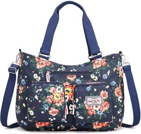 img 4 attached to 🌹 Rosa Multiflora Floral Waterproof Shoulder Handbags for Women with Matching Wallets