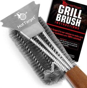 img 3 attached to 🔥 HOT TARGET 18" Super Sturdy Grill Brush and Scraper: Safe Cleaning with Extended Acacia Wooden Handle and Stainless-Steel Bristles – No Scratch for Char Broil & Ceramic Grills