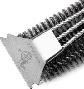 img 1 attached to 🔥 HOT TARGET 18" Super Sturdy Grill Brush and Scraper: Safe Cleaning with Extended Acacia Wooden Handle and Stainless-Steel Bristles – No Scratch for Char Broil & Ceramic Grills