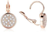 💎 vojo gold plated stainless steel leverback earrings with cubic zirconia drop dangle logo