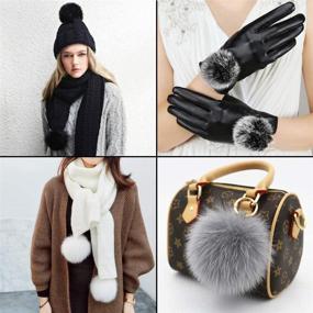 img 1 attached to 🦊 JINSEY Faux Fox Fur Fluffy Pompom Ball: Enchant Your Hat, Shoes, Scarves, and Bag!