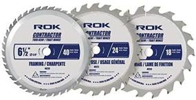 img 4 attached to 🪚 ROK 6.5-inch Circular Saw Blade Set, Bundle of 3