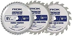 img 2 attached to 🪚 ROK 6.5-inch Circular Saw Blade Set, Bundle of 3