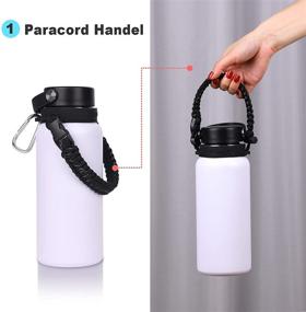 img 3 attached to Wongeto 2.0 Paracord Handle with Shoulder Strap - Compatible with Hydro Flask 2.0 Wide Mouth Water Bottle (12oz to 64oz) - Water Bottle Strap Carrier for Walking, Camping, and Going to School