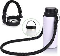 wongeto 2.0 paracord handle with shoulder strap - compatible with hydro flask 2.0 wide mouth water bottle (12oz to 64oz) - water bottle strap carrier for walking, camping, and going to school логотип