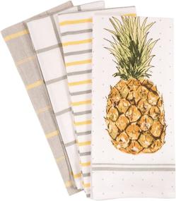 img 4 attached to 🍍 KAF Home Pineapple Kitchen Dish Towel Set: 4-Pack, 100% Cotton, 18 x 28-inch