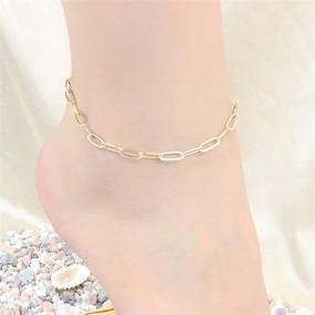 img 2 attached to Paperclip Anklet Plated Bracelet Jewelry