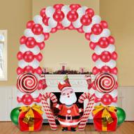 🎄 christmas party decorations: green, red, and white balloon arch garland kit with candy cane balloons and six-sided gift box – perfect for christmas baby showers, birthdays, and festive celebrations – includes 105 pieces логотип