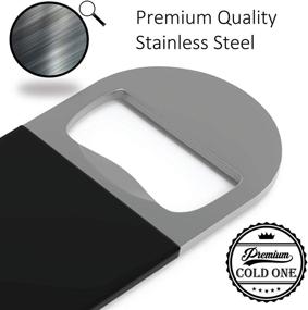 img 3 attached to Bottle Openers - Premium Cold One: 3 Pack of Large, 7-inch, Rubber Coated Stainless Steel Opener Set, Professional Grade