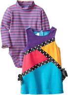 adorable bonnie baby colorblock corduroy jumper with stripe tee - perfect for baby girls! logo