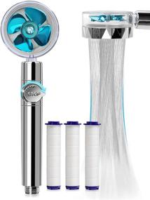 img 4 attached to 💦 Upgrade Your Shower Experience with High Pressure Shower Heads and Turbo Fan Technology - Hydro Jet Shower Head Kit with 3 Filters Included!