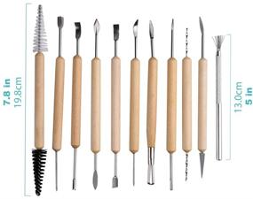 img 1 attached to 🏺 EuTengHao 19-Piece Pottery Tool Set - Essential Wooden Clay Sculpting and Carving Tools for Potters