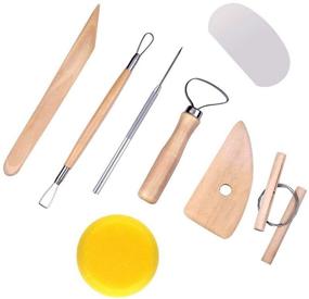 img 3 attached to 🏺 EuTengHao 19-Piece Pottery Tool Set - Essential Wooden Clay Sculpting and Carving Tools for Potters