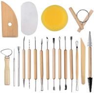 🏺 eutenghao 19-piece pottery tool set - essential wooden clay sculpting and carving tools for potters logo